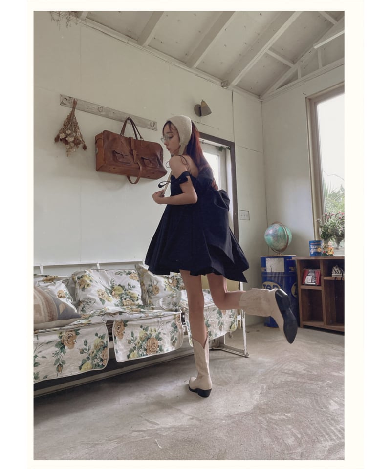 ダブルスカートリボンミニドレス / Double Skirt Ribbon Mini Dres...