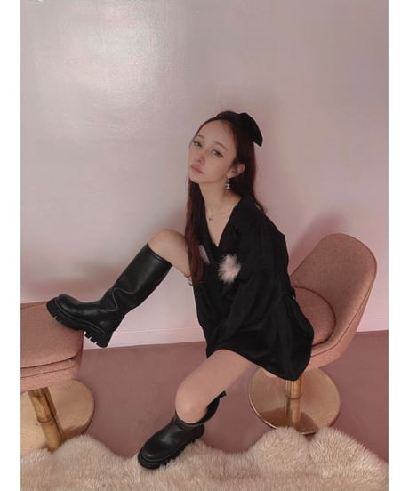 フェザーポケットサテンシャツ / Feather Pocket Satin Shirts
