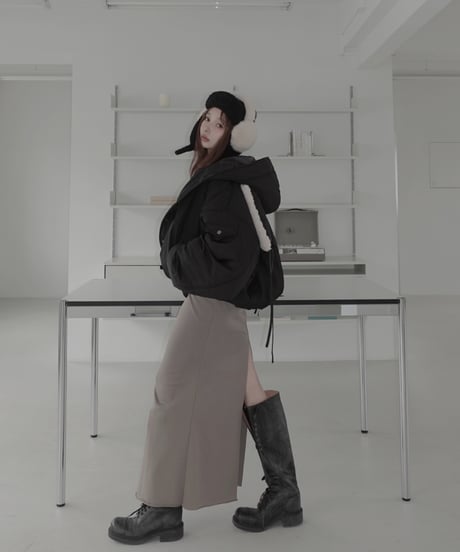 ラガースウェットフードワンピース/Rugger Collar Sweat Hoodie Dress