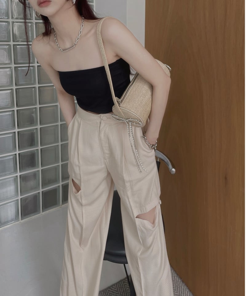 Bijou Ribbon Round Bag / ビジューリボンラウンドバッグ | FICTI