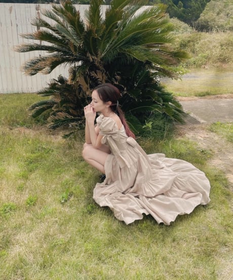 ショルダーリボンサマーロングドレス / Shoulder Ribbon Summer Long Dress