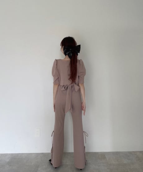 フリルヘムクロップドリボンカーディガン /Frill Hem Cropped Ribbon Cardigan