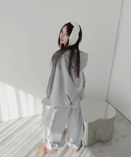 【Gray】ハートジップアップフーディー /Heart Zip-up Hoodie
