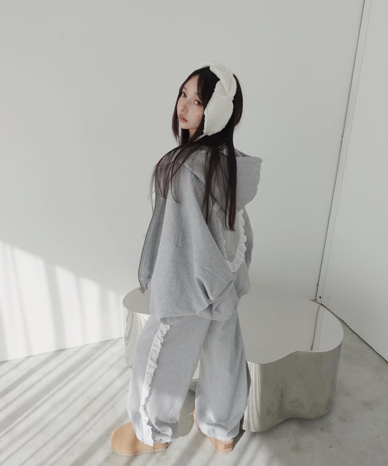 Gray】ハートジップアップフーディー /Heart Zip-up Hoodie | FIC