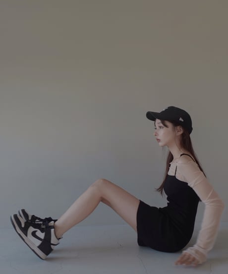【Basic Collection】リブキャミソールスリットワンピース-Mini- /Rib Camisole Slit One-Piece