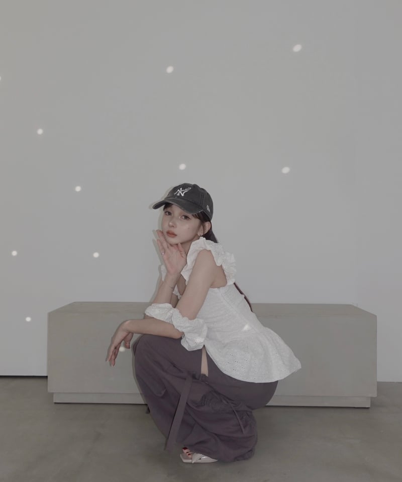 fictiontokyo サイドカットボリュームパンツ( ベージュ)