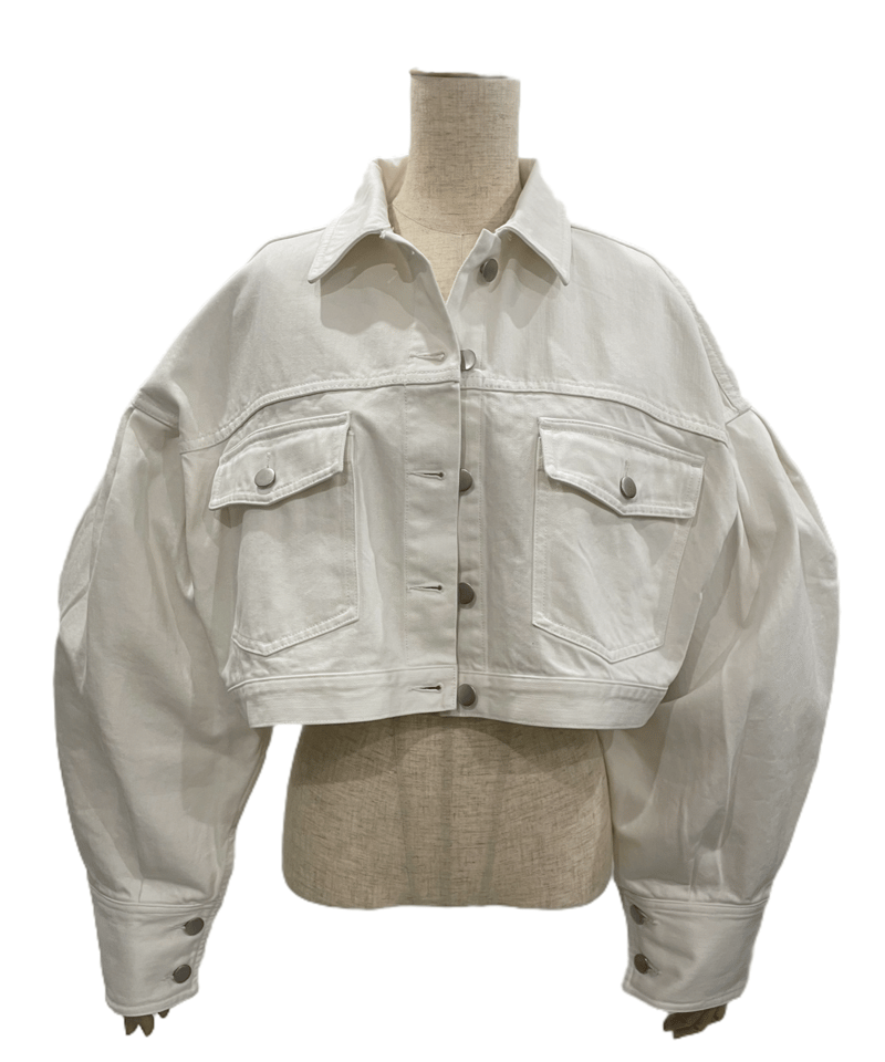 新品 FENNEL ヤマダヤ 現行 クロップドパフスリーブジャケット ブラック Puff Sleeve Cropped Jacket /パフスリーブクロップドジャケット |