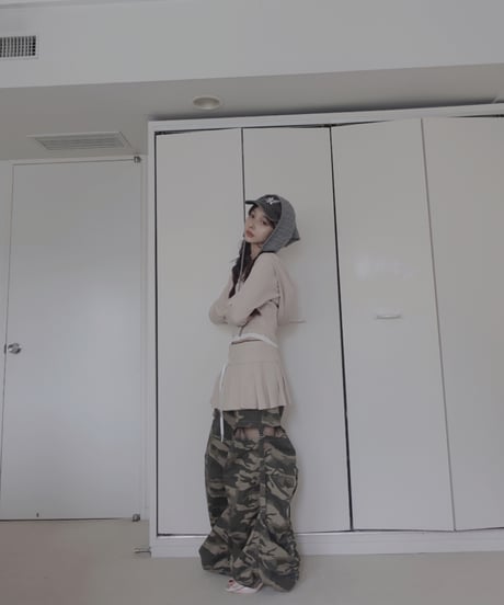 【Pink】レイヤードフードトップス /Layered Hood Top