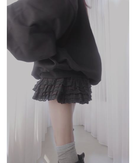 コットンレースフリルフリルショートパンツ / Cotton Lace Frill Frill Short Pants