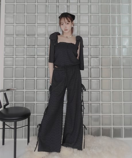 ルーズフィットリボンフレアパンツ/ Loose Fit Ribbon Flare Pants
