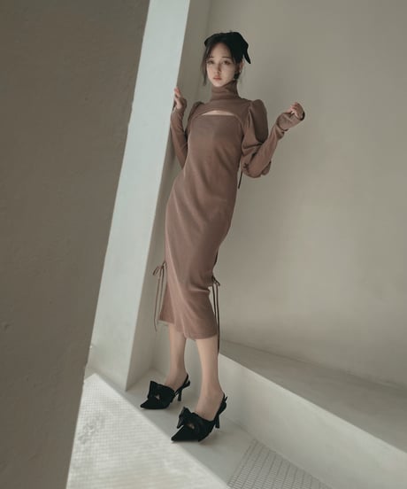 ボリュームスリーブセパレートフレアワンピース / Volume Sleeve Separate Flare One-Piece