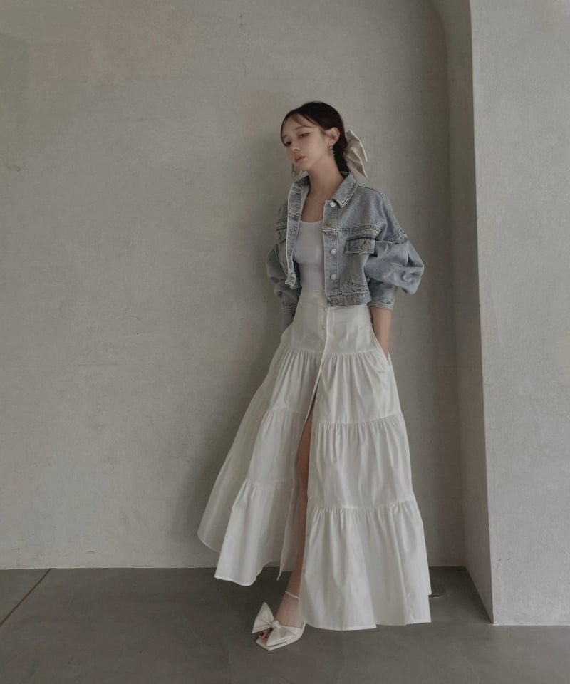 バックリボンティアードスカート /Back Ribbo Tiered Skirt