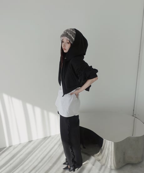 【Black】ハートジップアップフーディー /Heart Zip-up Hoodie