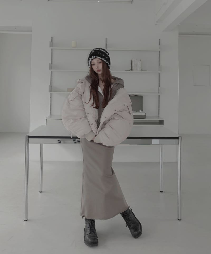 ラガースウェットフードワンピース/Rugger Collar Sweat Hoodie Dre