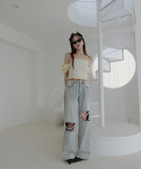 2wayスリーブチェストポケットトップ/2way Sleeve Chest Pocket Top