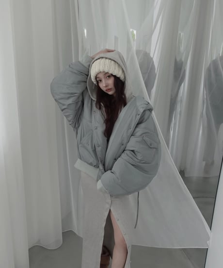 フーデッドナイロンボンバージャケット / Hooded Nylon Bomber Jacket