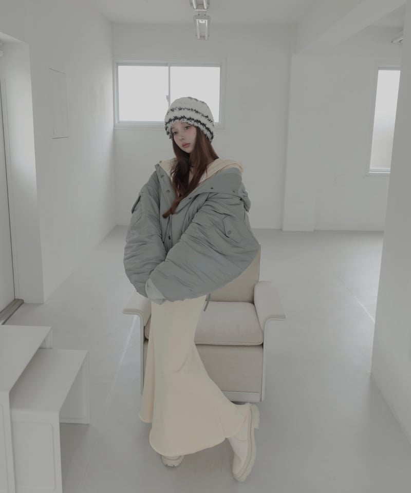 フーデッドナイロンボンバージャケット / Hooded Nylon Bomber Jacket