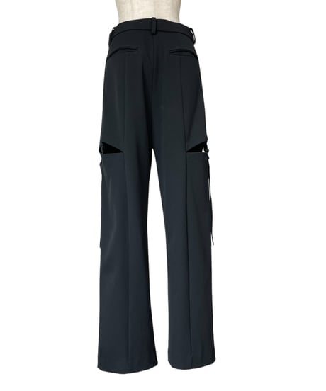 サイドカットベルトタックパンツ / Side Cut Belt Tuck Pants