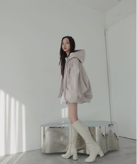 【PinkBeige】ハートジップアップフーディー /Heart Zip-up Hoodie