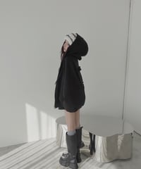 【Black】ハートジップアップフーディー /Heart Zip-up Hoodie