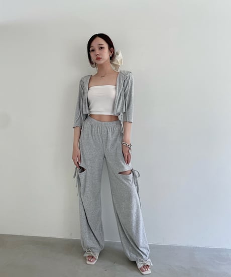 パイルクロップドフードカーディガン /Pile Cropped Hood Cardigan