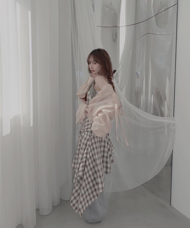 fiction tokyo サイドカットフードシャツ Sheer Peach Sheer Peach】サイドカットフードシャツ/Side Cutting Hooded S