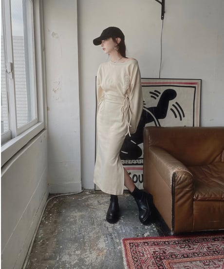バックスリットロンTワンピ /Back Slit Long Sleeve T One-Piece