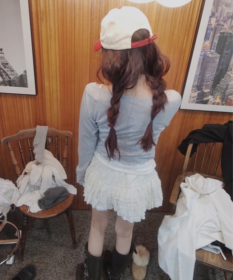 コットンレースフリルフリルショートパンツ / Cotton Lace Frill Frill Short Pants