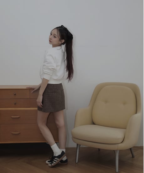 ［Brown］ツイードスカート / Tweed Skirt