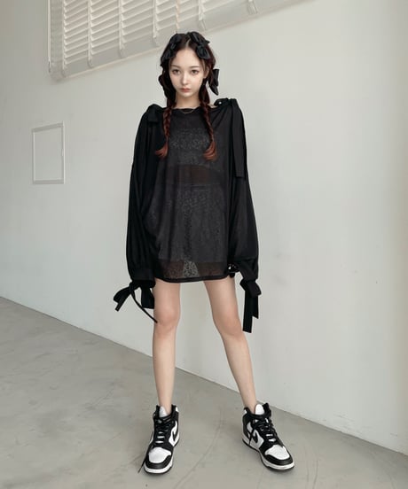 シアーリボントップ /Sheer Ribbon Top