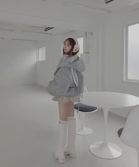 フーデッドナイロンボンバージャケット / Hooded Nylon Bomber Jacket
