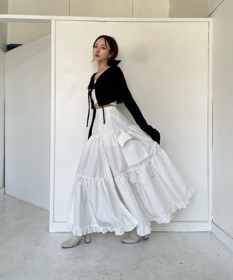 2サイドスリット カーゴポケット ティアードスカート / Both Side Slit Cargo Pocket Tiered Skirt