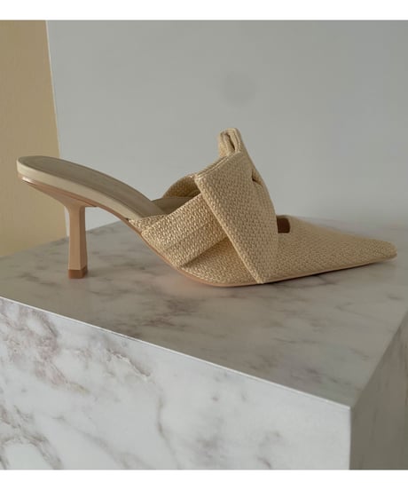 ストローリボンパンプス / Straw Ribbon Pumps