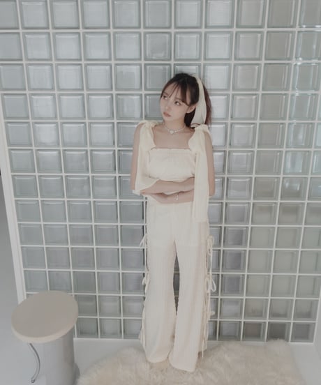 【セットアップ割引②】リボンパンツ＋Act.02ドットトップ