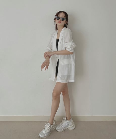 パフスリーブシアージャケット /Puff Sleeve Sheer Jacket