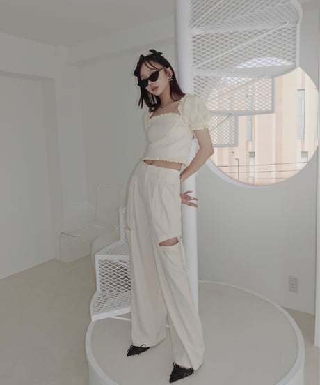 2wayスリーブチェストポケットトップ/2way Sleeve Chest Pocket Top
