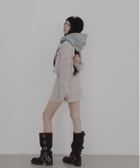 ［DustyPink］ツイードスカート / Tweed Skirt