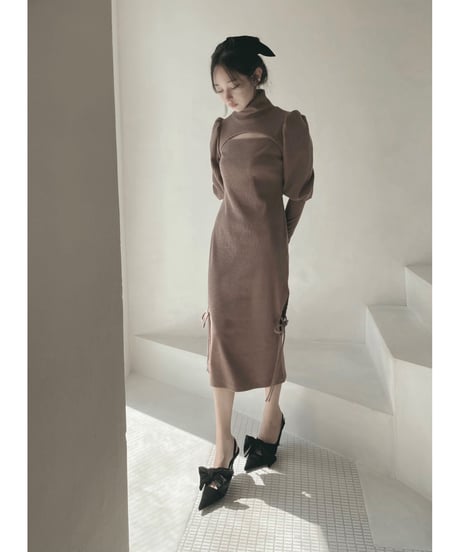 ボリュームスリーブセパレートフレアワンピース / Volume Sleeve Separate Flare One-Piece
