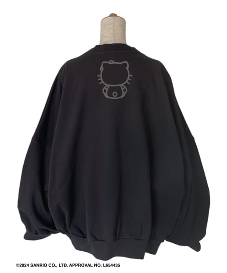 【Black】♡ Croco Kitty ♡ ボリュームスリーブスウェットトップ / ♡Croco Kitty♡ Volume Sleeve Sweat Top