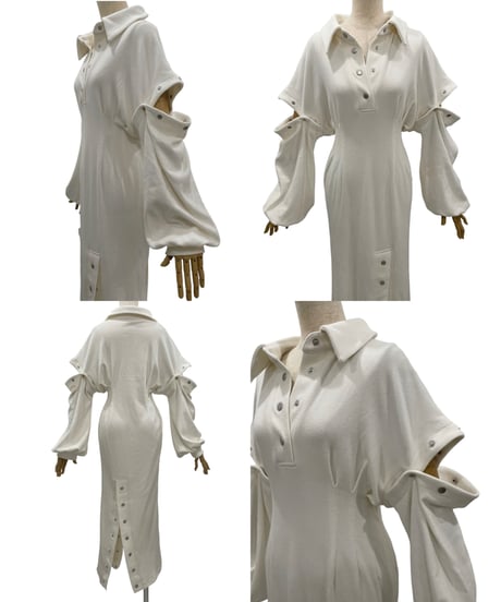 スナップスリットワンピース / Metal Snaps Slit One-Piece