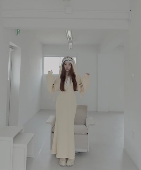 ラガースウェットフードワンピース/Rugger Collar Sweat Hoodie Dress