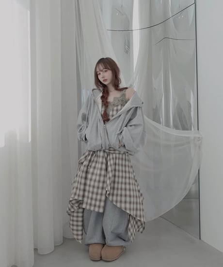 【Mocha】レイヤードチェックワンピース / Layered Check Dress