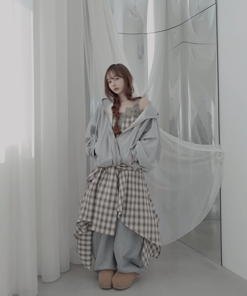 Mocha】レイヤードチェックワンピース / Layered Check Dress | F