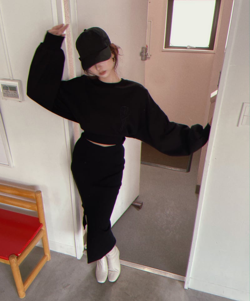 【最終値下】machatt バッグリボントップス　ブラック　36 バックリボンクロップドトップ /Back Ribbon Cropped Top | FICTI