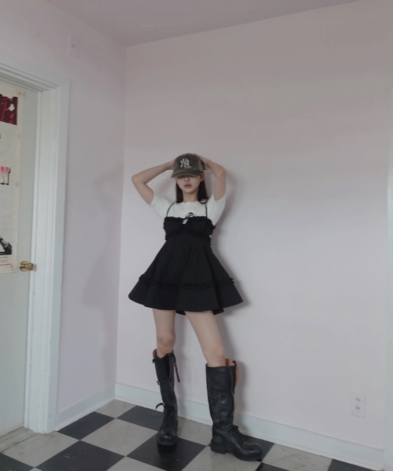 Black］キャミソールチュニックドレス /Camisole Tunic Dress | F