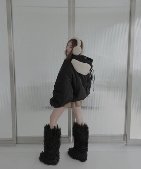 フーデッドナイロンボンバージャケット / Hooded Nylon Bomber Jacket