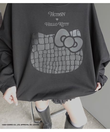 【Black】♡ Croco Kitty ♡ ボリュームスリーブスウェットトップ / ♡Croco Kitty♡ Volume Sleeve Sweat Top