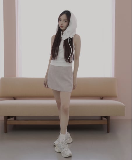 ［DustyPink］ツイードスカート / Tweed Skirt