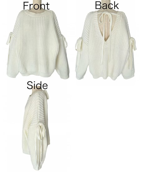 【♡Ivory♡】ホリデーリボンニット / Holiday Ribbon Knit