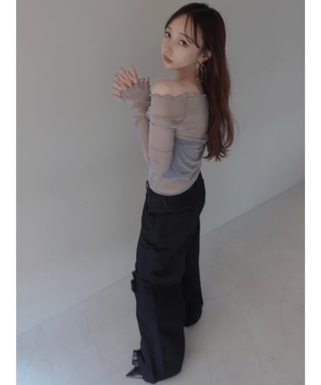 【Basic Collection】シアーチュニックトップ -Long-/ Sheer Tunic Top
